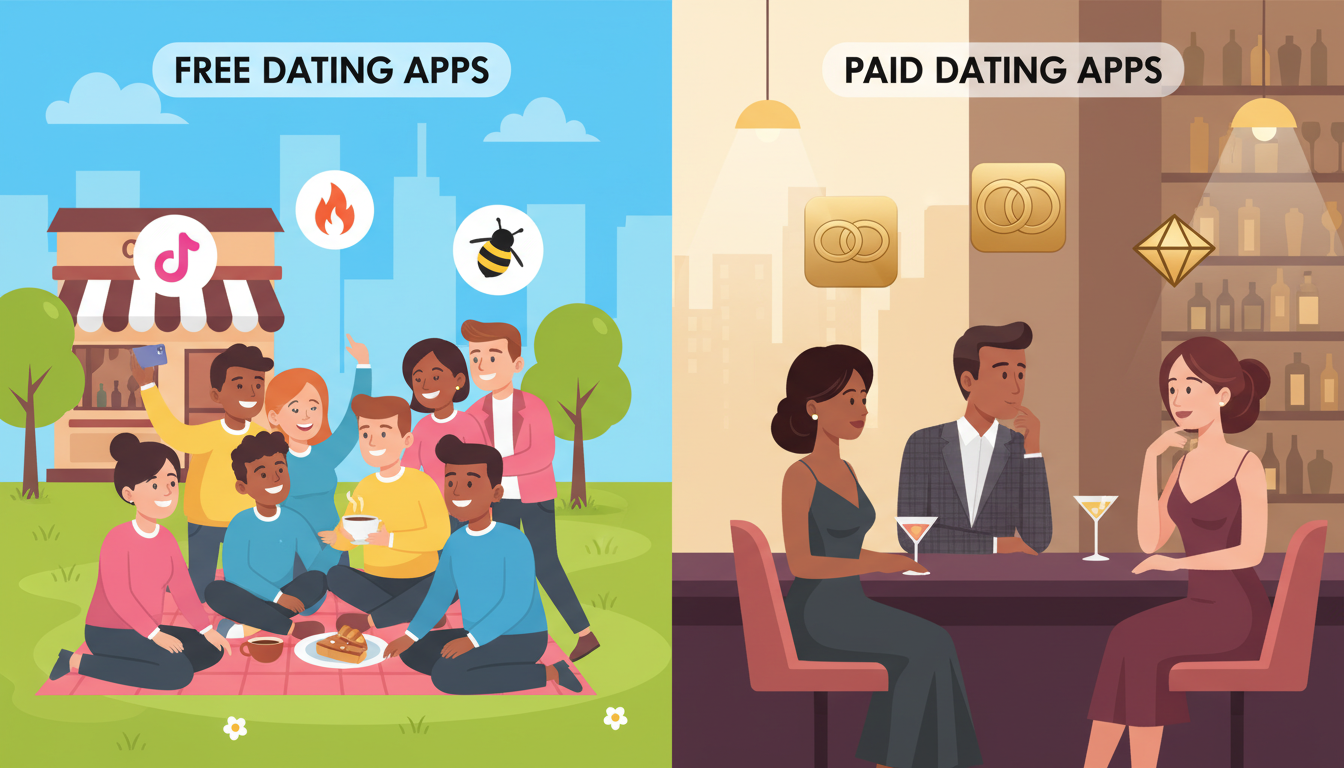 Apps de namoro gratuitos versus pagos